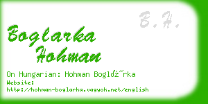 boglarka hohman business card